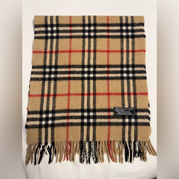 Vintage Burberrys Nova Check Beige Scarf - Picture 1 of 2